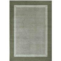 THE RUGS Designer Velours Band Rug & Runner Polypropylene Velours Pile Rug in Green | Size: 200 cm x 290 cm