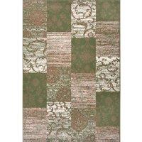 THE RUGS Designer Velours Bloques Patchwork Rug & Runner Modern Area Rug in Green | Size: 80 cm x 150 cm