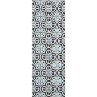 THE RUGS Patchwork Washable Runner Mat Non-Slip Kitchen Hallway 50x150 cm in Blue | Size: 50 cm x 150 cm
