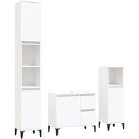 Berkfield Home 3 Piece Bathroom Cabinet Set White Engineered Wood