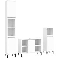 Berkfield Home 3 Piece Bathroom Furniture Set White Engineered Wood