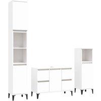 Berkfield Home 3 Piece Bathroom Furniture Set White Engineered Wood
