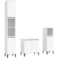 Berkfield Home 3 Piece Bathroom Furniture Set White Engineered Wood
