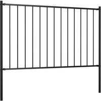 Berkfield Home Fence Panel with Posts Powder-coated Steel 1.7x1 m Black