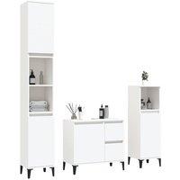 Berkfield Home Modern 3 Piece Bathroom Cabinet Set White Engineered Wood