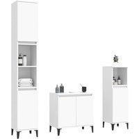 Berkfield Home Modern 3 Piece Bathroom Furniture Set White Engineered Wood