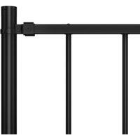 Berkfield Home Durable Fence Panel with Posts Powder-coated Steel 1.7x1 m Black