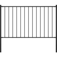Berkfield Home Fence Panel with Posts Powder-coated Steel 1.7x1 m Black