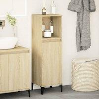 Berkfield Home Bathroom Cabinet Sonoma Oak 30x30x100 cm Engineered Wood in Brown | Size: 30 x 30 x 100 cm