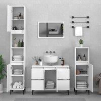 Berkfield Home 3 Piece Bathroom Furniture Set White Engineered Wood