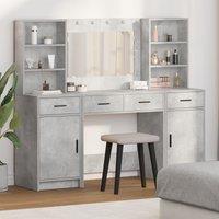 Berkfield Home 3 Piece Dressing Table Set Concrete Grey Engineered Wood