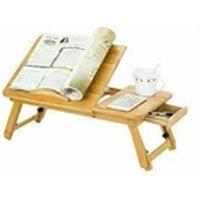EONLION Foldable Adjustable Laptop Desk Portable Bed Sofa PC Stand Tray in Natural