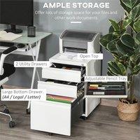 Havendro 3 Drawer Lockable Metal Filing Cabinet White | Size: 100 cm x 60 cm