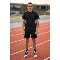AARHON Men's Mens Athletic Co-Ord Set T-Shirt & Shorts in Black | Size: Medium