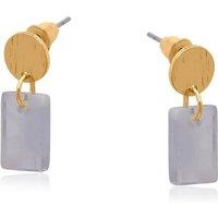 BIG METAL LONDON Women's Marta Petite Resin Rectangle Stud Earrings in Pale Green | Size: 2 cm