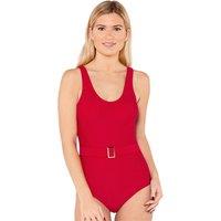 Beachcomber Women's Belted Swimsuit in Red | Size: 20