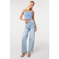 Pink Vanilla Women's Light Blue Studded Diamond Jeans | Size: 8