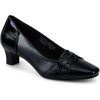 Pavers Women's Smart Kitten Heel Court Shoes in Jet Black | Size: 5