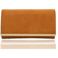 Fontanella Fashion Women's Lystra PU Leather Click-on Purse in Brown