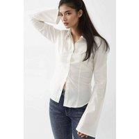 Hiccup Women's Fitted Long Sleeve Shirt in Cream | Size: XL