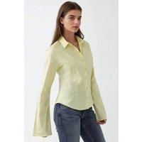 Hiccup Women's Fitted Long Sleeve Shirt in Lemon | Size: Small