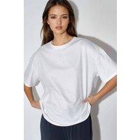 Busem Women's Sequin Crew Neck Short Sleeve T-Shirt in White | Size: Medium