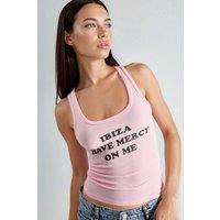 Busem Women's Ribbed Printed Sleeveless U Collar Tank Top in Pale Pink | Size: Small