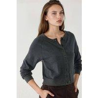 Busem Women's Crew Neck Buttoned Cardigan in Charcoal | Size: Small