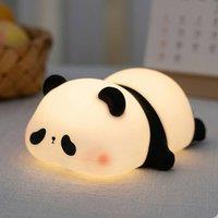Dragodirect Panda Pat Night Light Soft Silicone Touch LED Sleep Lamp Kids in White