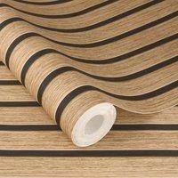 Rasch Echo Wood Slat Effect Self Adhesive Peel & Stick Textured Wallpaper in Light Oak