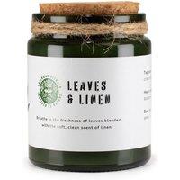 Serenityy Woodwick Soy Candle - Leaves & Linen Deep Green in Dark Green | Size: 0.5m x 1m
