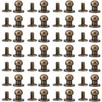 Neel Blue 8mm Chicago Rivets Sam Browne Studs Round Hand Pressed Rivet- 50pcs in Bronze