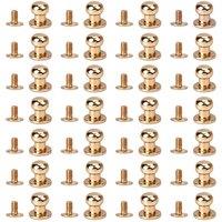 Neel Blue 8mm Chicago Rivets Sam Browne Studs Round Hand Pressed Rivet- 50pcs in Gold