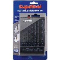 SupaTool HSS Metal Drill Bit Set (8 Pieces) in Black