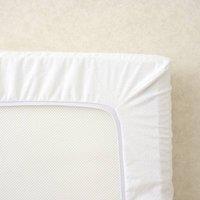 The Tiny Bed Company Waterproof Fitted Mattress Protector for Travel Cot - 104 x 74cm in White