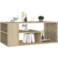 Berkfield Home Modern Coffee Table Sonoma Oak 100x50x40 cm Engineered Wood in Natural | Size: 100 x 50 x 40 cm