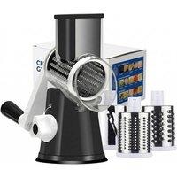 Dragodirect 3 in 1 Cheese Grater Rotary Shredder with Handle Kitchen Tool in Black