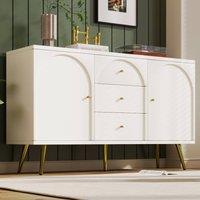 HomeTouch White Chest of Drawers for Bedroom, Modern Wood Sideboard Cabinet for Living Room | Size: 1 Pack