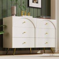 HomeTouch Modern Sideboard Cabinet for Bedroom Chest of Drawers Console Display Table for Living Room in White | Size: 1 Pack