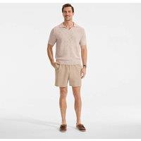 Lands' End Men's Cotton Blend Johnny Collar Knit in Natural | Size: Small