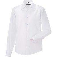Russell Men's Collection Long Sleeve Tailored Ultimate Non-Iron Shirt in White | Size: 18 inches