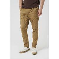 Brave Soul Men's Cotton Twill Cargo Style Chino Trousers in Stone | Size: 32