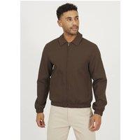 Brave Soul Men's Harrington Zip-Up Jacket in Brown | Size: Large