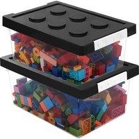 Greentainer Stackable Toy Storage Bins with Lid Set of 2