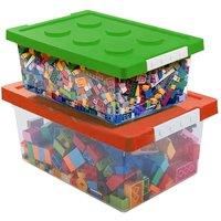 Greentainer Stackable Toy Storage Bins with Lid Set of 2
