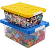 Greentainer Stackable Toy Storage Bins with Lid Set of 2 Storage Box Organiser