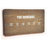 Uniqueful Personalised Novelty 6 Hook Dark Wood Key Holder for Family in Brown