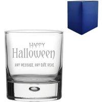 Uniqueful Personalised Engraved Happy Halloween Bubble Whisky Gift for Friend in Clear