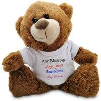 Uniqueful Personalised Teddy Bear Toy with T-Shirt Any Message Birthday in Brown