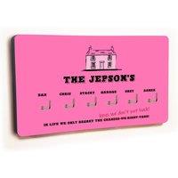 Uniqueful Personalised Novelty Fuscia House 6 Hook Key Holder New Home Gift in Pink